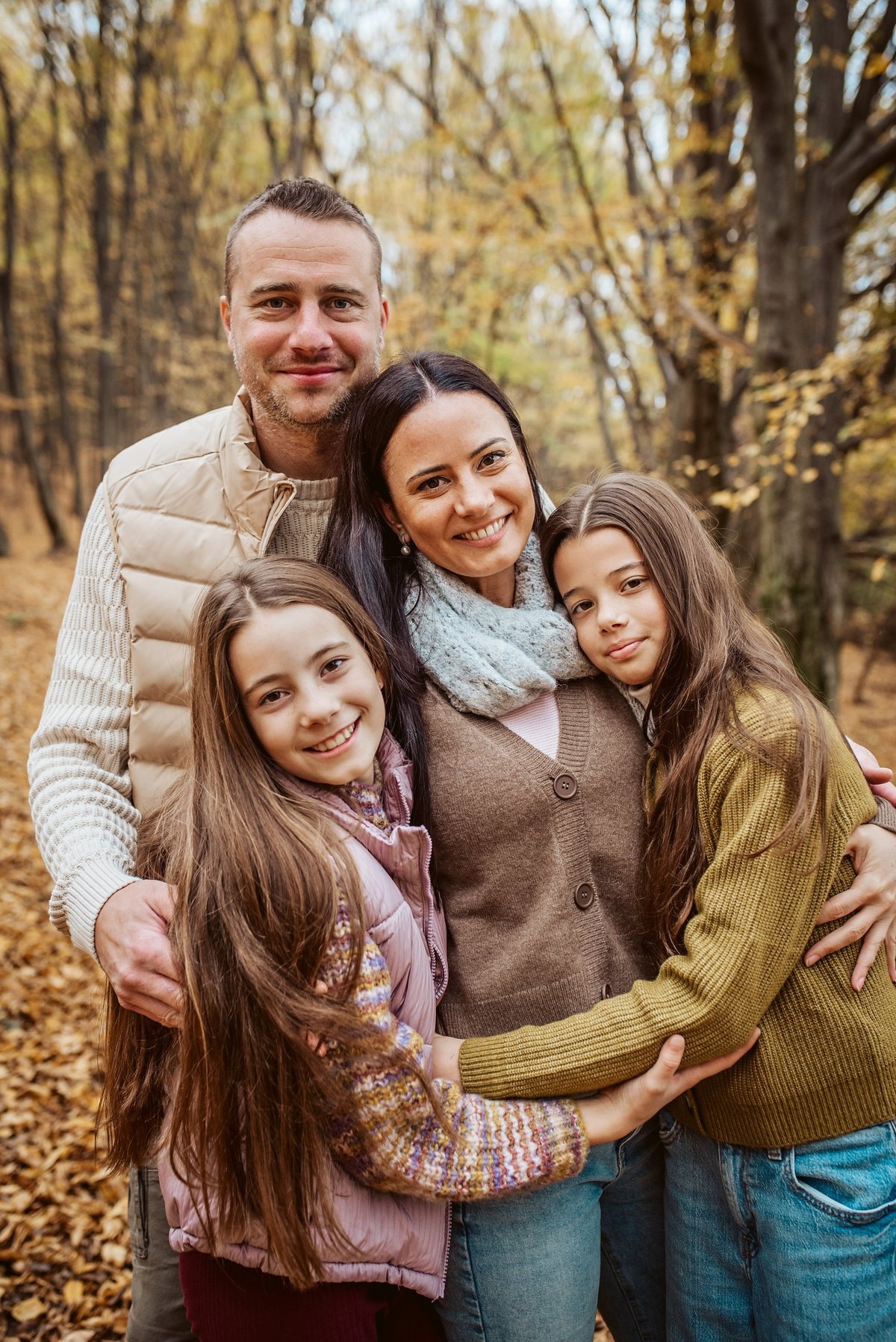 Family portrait in the forest